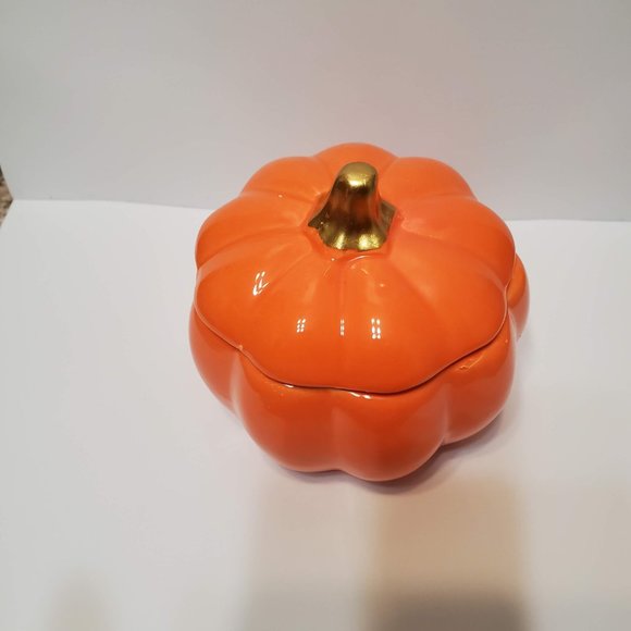 Pumpkin Trinket Box, Ceramic Pumpkin, Fall Decor, Autumn Decor, Orange Pumpkin - Picture 2 of 6